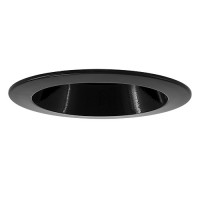 5 inch LED designer recessed lighting black reflector black trim