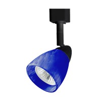 GU10 MR16 BLACK cylinder cone Blue glass shade track light fixture head