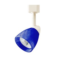 GU10 MR16 WHITE cylinder cone Blue glass shade track light fixture head