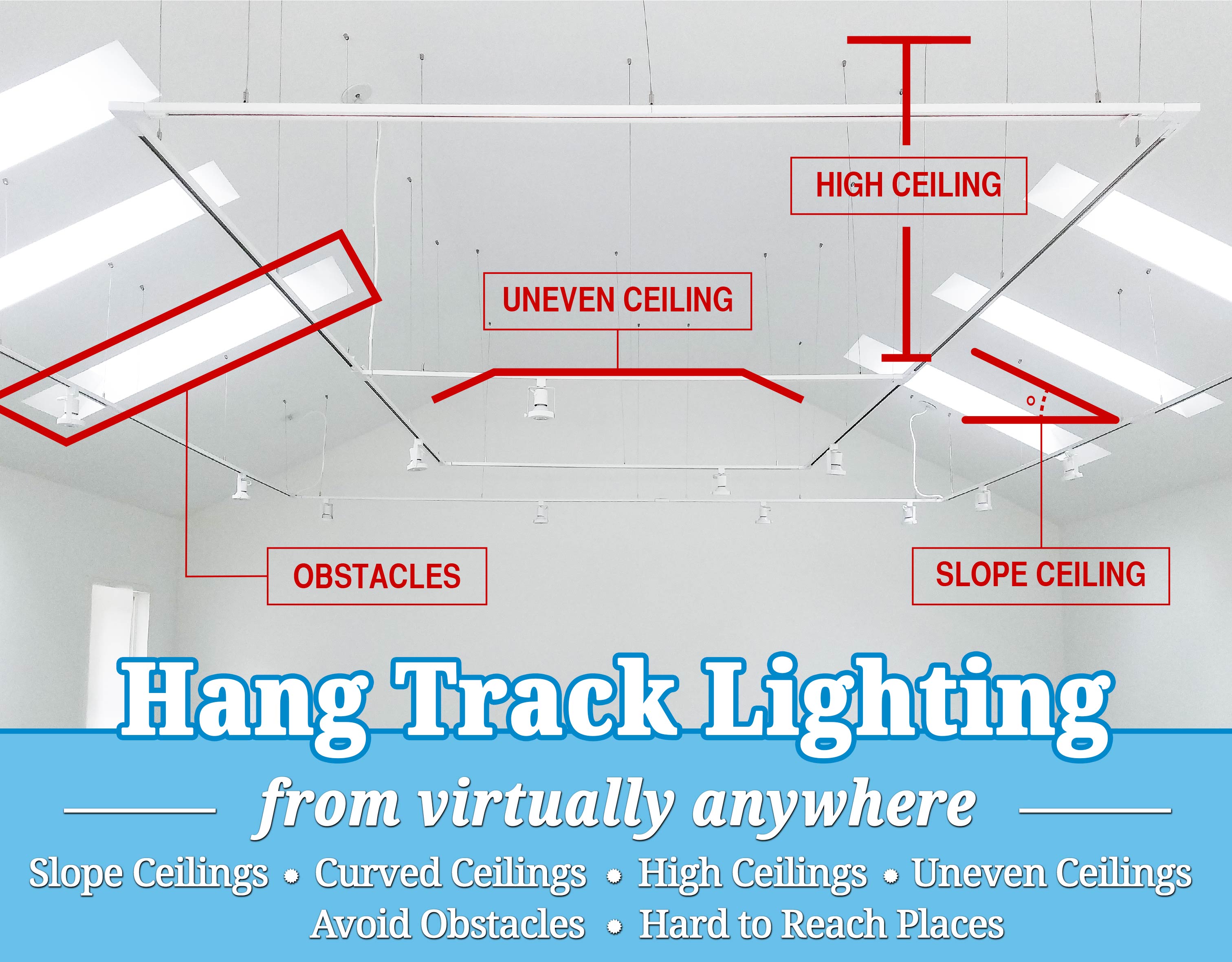 Suspend Your Track Lighting From Any Height Ceiling